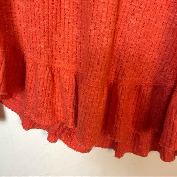Maeve Addie Ruffled Orange Cowl Neck Sweater Size S - Picture 8 of 9